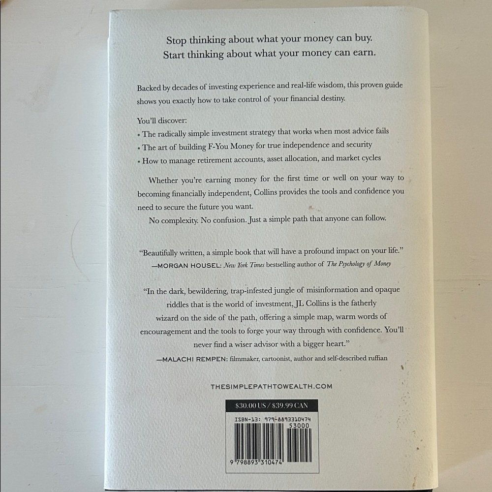 The Simple Path to Wealth Book - Picture 2 of 2